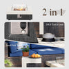35" Outdoor Propane Fire Pit Table W Tank Cover & Wind Guard, Square Gas Fire Pit Table with Concrete & Wood Grain Design, 50000BTU Fire Tables for Patio, Backyard, Garden