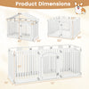 8-Panel Tall Plastic Dog Fence Indoor Outdoor Puppy Pen with Locking Door-White