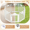 8-Panel Tall Plastic Dog Fence Indoor Outdoor Puppy Pen with Locking Door-White
