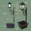 Solar Lamp Post with Flower Pot - Outdoor Garden & Patio Light