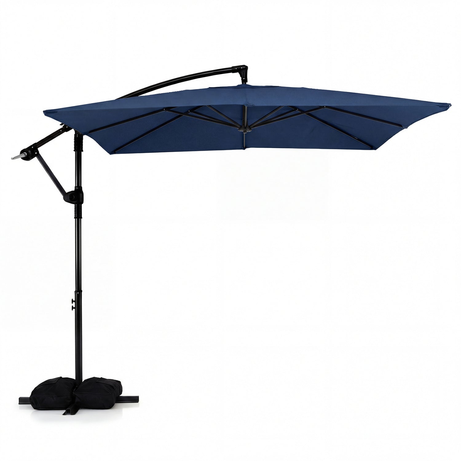 8 x 8 FT Offset Cantilever Patio Umbrella Square Hanging Outdoor Market Umbrella with 360¬∞ Rotation