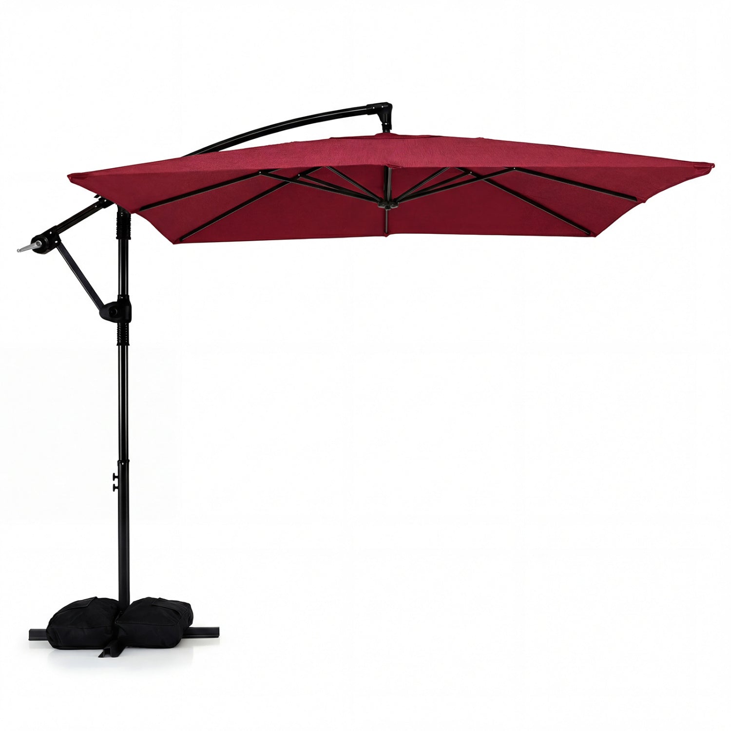 8 x 8 FT Offset Cantilever Patio Umbrella Square Hanging Outdoor Market Umbrella with 360¬∞ Rotation