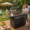 46-Inch 75300 BTU 6-Burners Deluxe Stainless Steel Gas Outdoor Barbecue Grill
