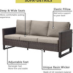 9 Piece Outdoor Patio Furniture Set with Swivel Rockers