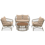 Bohemia-Inspired 4-Person Outdoor Seating Group With Removable Cushions