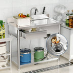 Outdoor Utility Sink With Workbench & Storage Shelf