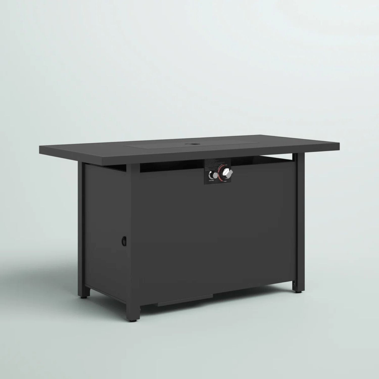 Outdoor Fire Table With Lid - Dark Gray