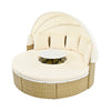 Outdoor Patio Round Rattan Daybed Sectional Beige Retractable Canopy