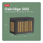 Oakridge 50 Gal. Weather Resisitant Plastic Resin Deck Box in Oak Wood Look Brown