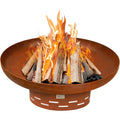 Fire Pit for outside Wood Burning, 35.5 Inch Large round Firepit Bowl Outdoor and Patio, Heavy-Duty Bonfire Pit Oxidized Finish, Free-Standing, Camping Backyard Terrace