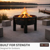Fire Chief Wood Burning Fire Pit with Tabletop Lid â€“ Modern Outdoor Metal Fire Pit for Patio & Backyard â€“ Premium Heavy Duty Fire Pit Bowl with Multi-Use Side Table (Decorative Bowl)