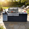96-Inch 6-Burner Stainless Steel Gas Outdoor Kitchen Barbecue Island Grill