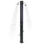 9.3 Gallon Solar Heated Outdoor Shower with Dual Shower Heads-Black