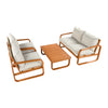 4-Piece Acacia Wood Outdoor Patio Furniture Set with Thick Cushions