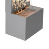 30.71' Light Gray Metal Leaf Cutout Outdoor Water Wall Fountain with LED Lights