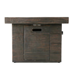 Anchorage 32'' Wood Square MGO Fire Pit Brown - 40,000 BTU
