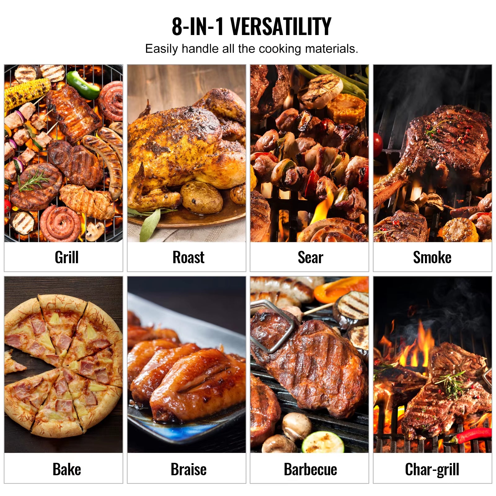 Portable Charcoal Grill Propane Gas Grills with Cover and Cart Heavy Duty Iron BBQ Grill for Outdoor Cooking Barbecue