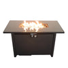 Outdoor Fire Table Durable Construction With Lid - Black