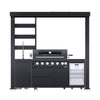 Astoria 94-Inch 6-Burner 85K BTU Outdoor Kitchen Grill Island With Wine Cooler, Rotisserie, Cabinets, And Granite Countertops