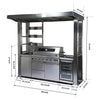 Astoria 94-Inch 6-Burner 85K BTU Outdoor Kitchen Grill Island With Wine Cooler, Rotisserie, Cabinets, And Granite Countertops