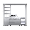 The Amalfi 97-Inch 4-Burner 72K BTU LP Outdoor Kitchen Grill Island With Wine Cooler, Rotisserie, Cabinets, And Granite Countertops
