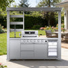 The Amalfi 97-Inch 4-Burner 72K BTU LP Outdoor Kitchen Grill Island With Wine Cooler, Rotisserie, Cabinets, And Granite Countertops