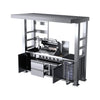 The Amalfi 97-Inch 4-Burner 72K BTU LP Outdoor Kitchen Grill Island With Wine Cooler, Rotisserie, Cabinets, And Granite Countertops