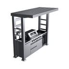 The Amalfi 97-Inch 4-Burner 72K BTU LP Outdoor Kitchen Grill Island With Wine Cooler, Rotisserie, Cabinets, And Granite Countertops