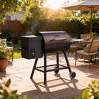 King Chii 456 Sq. In. Wood Pellet Grill and Smoker BBQ with PID Auto Temperature Control in Bronze