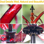 Wind Spinner for Garden and Yard - Large Metal Kinetic Wind Sculptures for Outdoor Decor (91 Inches, Burgundy Lotus)