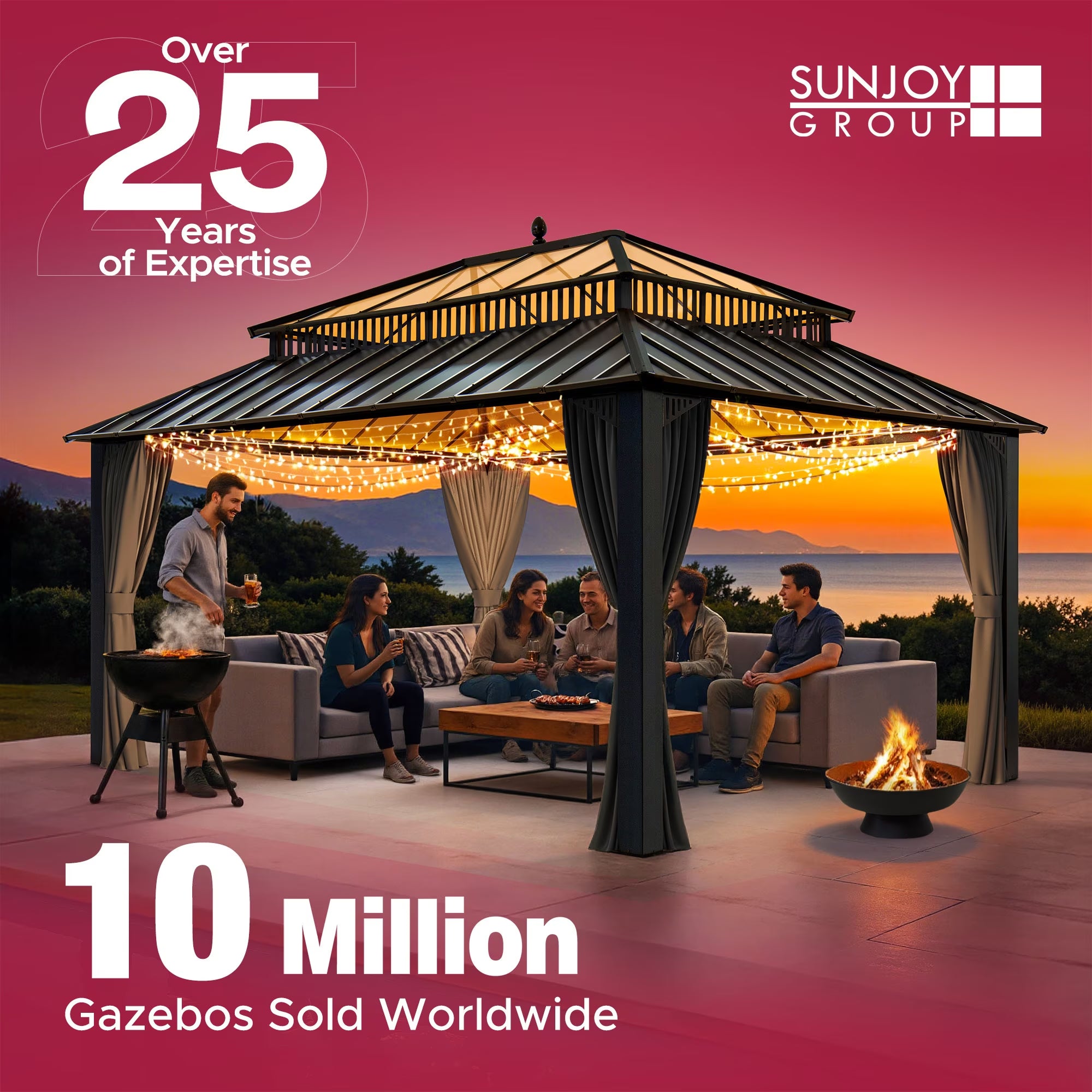 Sunjoy 28 in Smokeless Fire Pit with Removable Ash Pan, Outdoor Portable Wood Burning Fireplace with PVC Cover and Fire Poker ,Ideal for Camping, Bonfire, and Backyard, Black