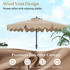 9 Feet Patio Umbrella with Crank Handle and Push Button Tilt