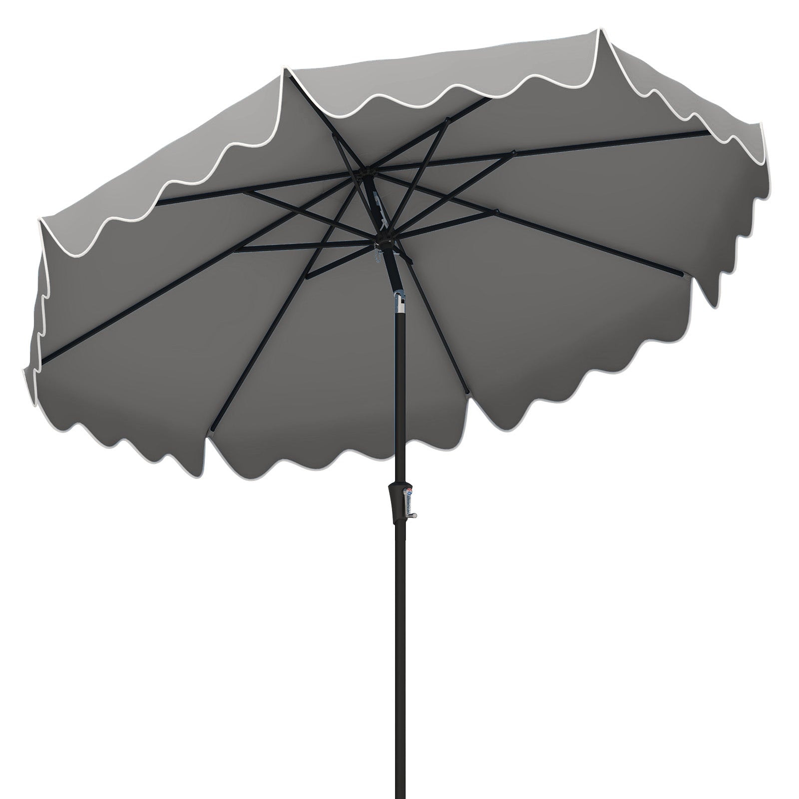 9 Feet Patio Umbrella with Crank Handle and Push Button Tilt