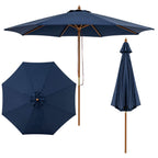 9 FT Patio Umbrella Outdoor Table Market Umbrella with 8 Sturdy Bamboo Ribs