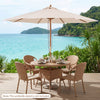 9 FT Patio Umbrella Outdoor Table Market Umbrella with 8 Sturdy Bamboo Ribs