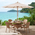 9 FT Patio Umbrella Outdoor Table Market Umbrella with 8 Sturdy Bamboo Ribs