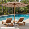 9 FT Patio Umbrella Outdoor Table Market Umbrella with 8 Sturdy Bamboo Ribs