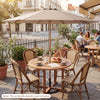 9 FT Patio Umbrella Outdoor Table Market Umbrella with 8 Sturdy Bamboo Ribs
