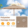9 FT Patio Umbrella Outdoor Table Market Umbrella with 8 Sturdy Bamboo Ribs