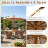 9 FT Patio Umbrella Outdoor Table Market Umbrella with 8 Sturdy Bamboo Ribs