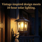 Solar Lamp Post with Flower Pot - Outdoor Garden & Patio Light