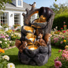 Squirrel Outdoor Water Fountain with LED Lights