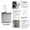 95.8"  6+1 Burner 95,500 BTU Outdoor Kitchen Island Grill Silver + Sink + Refrigerator + Bar Table