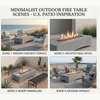 56' Propane Fire Pit Table - Rectangular Outdoor Gas Fire Pit - Light Gray