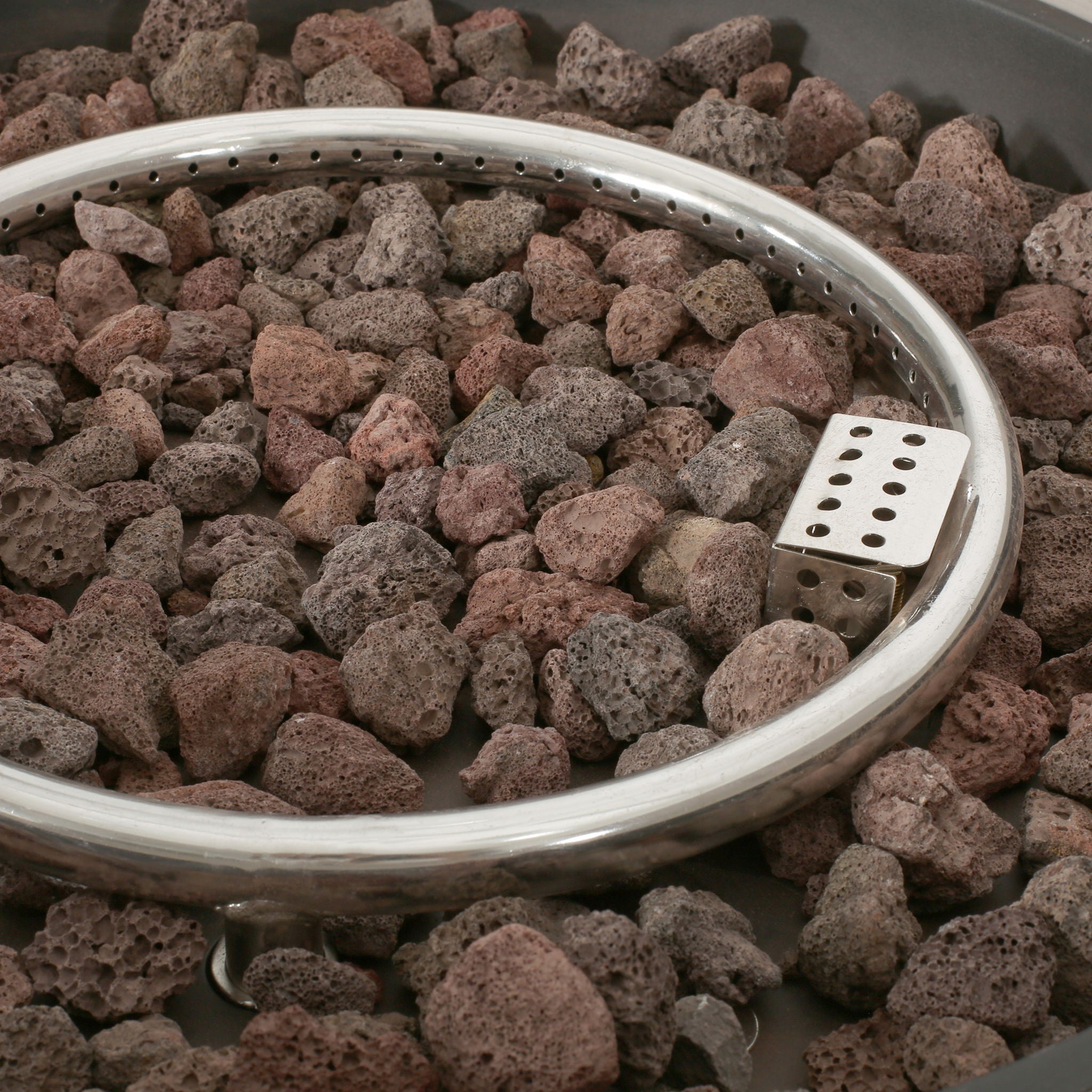 Modern Lightweight Concrete Outdoor Circular Fire Pit 50,000 BTU