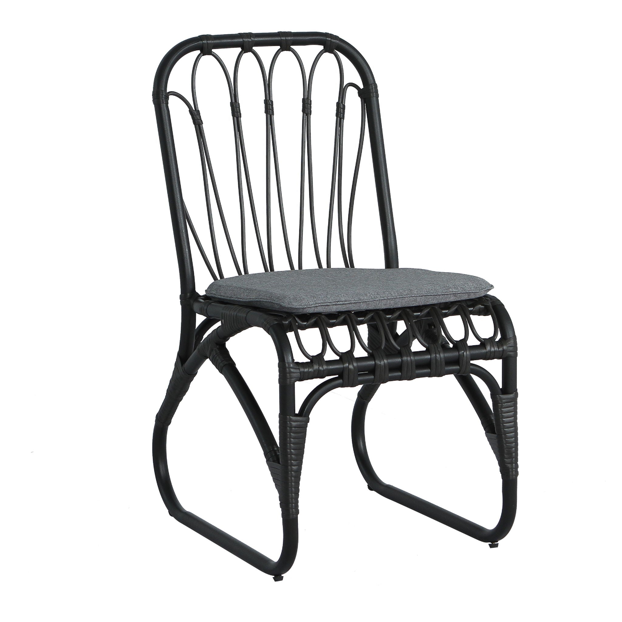Outdoor Wicker Dining Chairs With Washable Cushions (Set of 2)