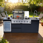 85-Inch 4-Burner Stainless Steel Gas Outdoor Kitchen Barbecue Grill Island