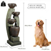 40" Tall Outdoor Water Fountain and Waterfalls - Large Garden Fountain with LED Lights, 4-Tier Crocks, Indoor and Outdoor Fountains for Garden, Patio, Deck, Porch, Backyard and Home, Gray