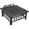 32 Inch Outdoor Fire Pit with Spark Screen Lid and Waterproof Cover