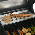2+2 multifunctional gas barbecue grill and covered grill combination for outdoor cooking
